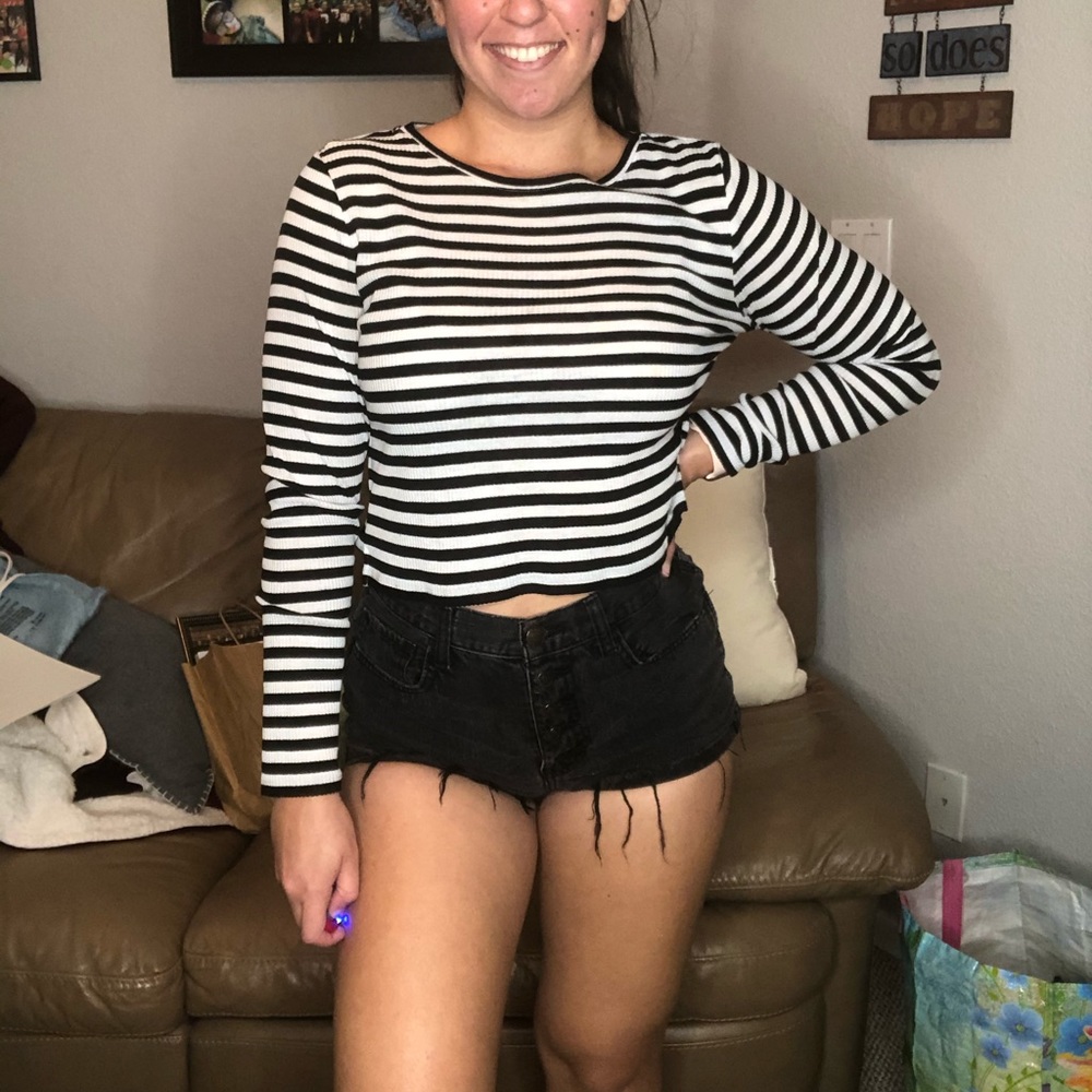 Black and white striped long sleeve